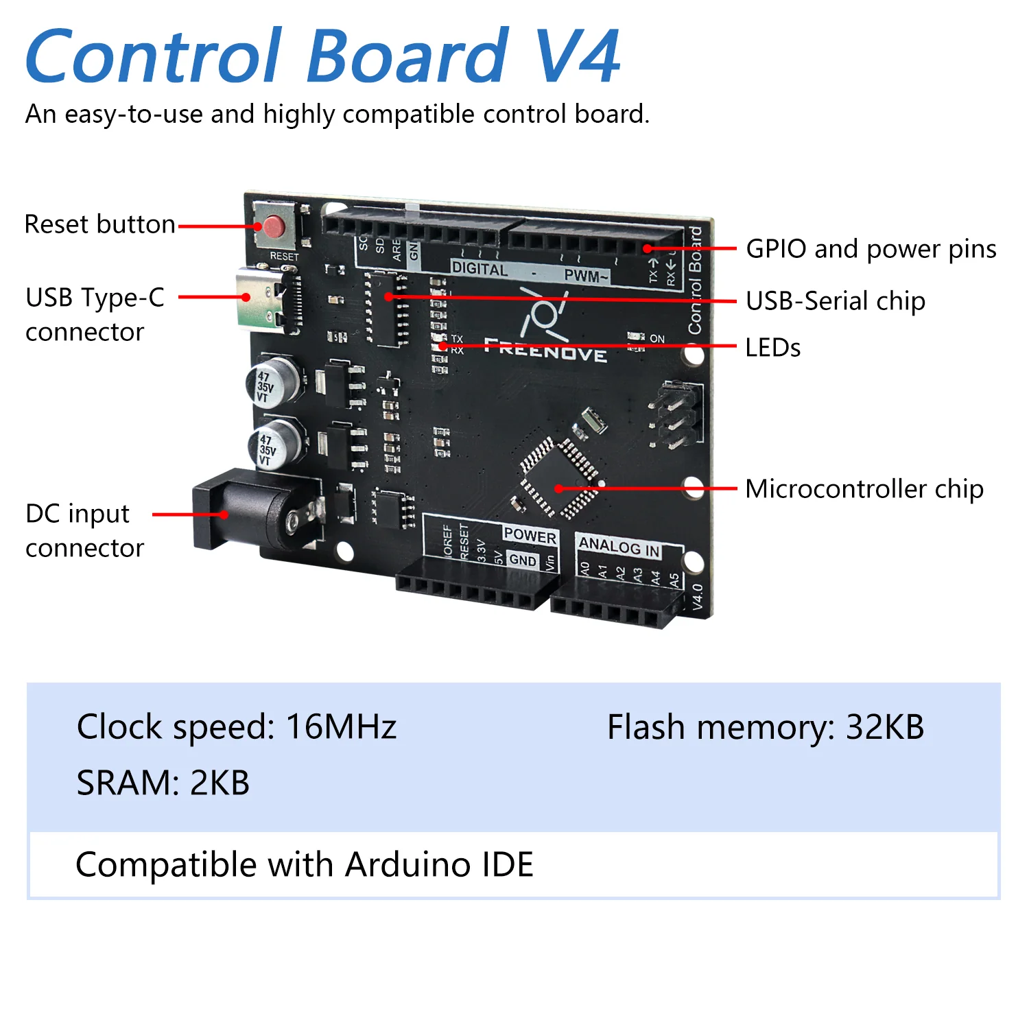 Freenove Ultrasonic Starter Kit (Compatible with Arduino UNO R3), 153-Page Detailed Tutorial, 158 Items, 26 Projects - Image 3