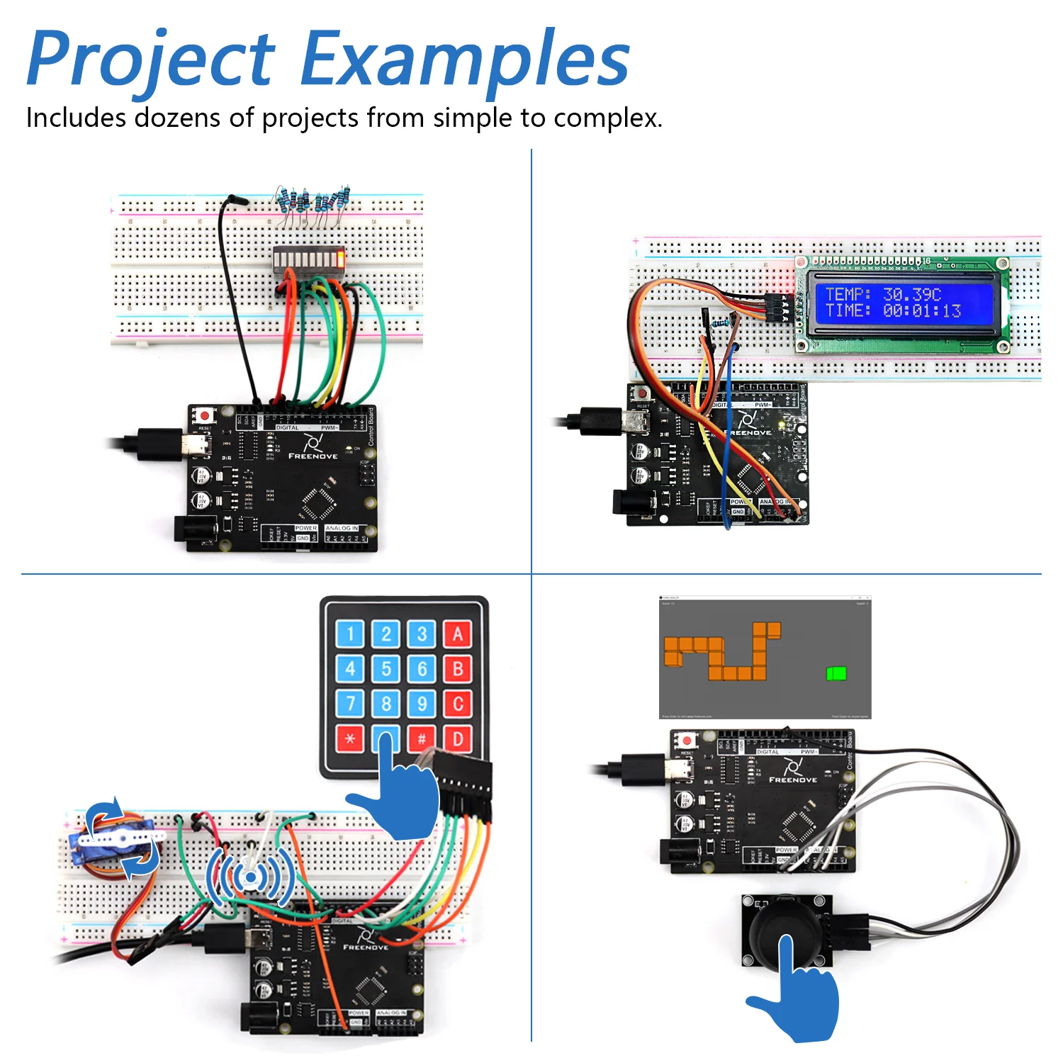 Freenove Ultimate Starter Kit (Compatible with Arduino UNO R3), 258-Page Detailed Tutorial, 217 Items, 57 Projects - Image 4
