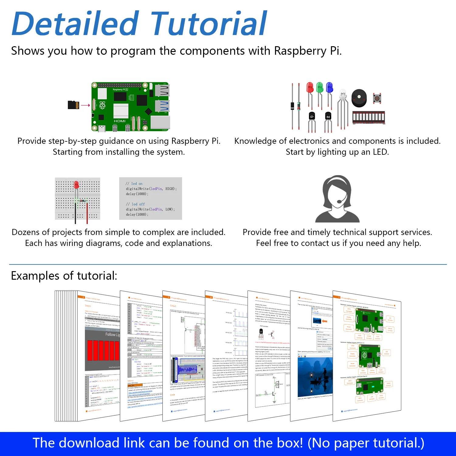 Freenove Super Starter Kit for Raspberry Pi 5 4 B 3 B+ 400 Zero 2 W, 682-Page Detailed Tutorial, Python C Java Scratch Processing Code, 164 Items, 88 Projects - Image 3
